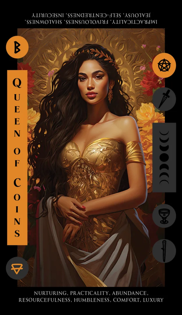 Queen of Coins tarot card
