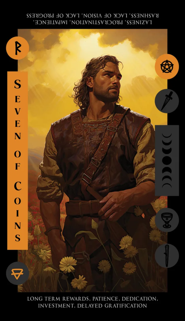 Seven of Coins tarot card