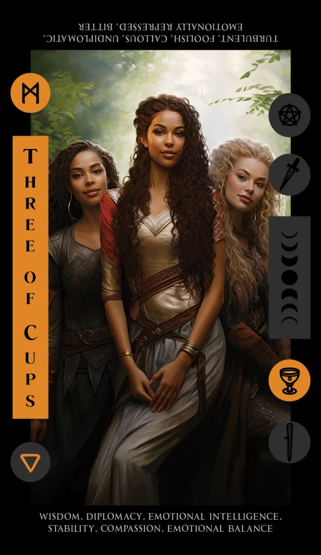 Three of Cups tarot card