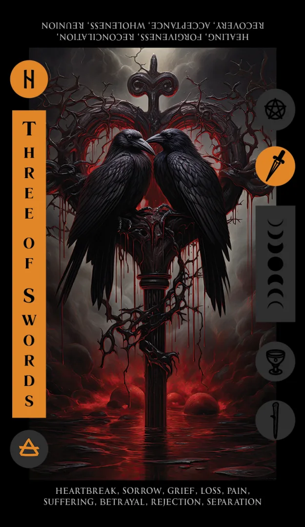 Three of Swords tarot card